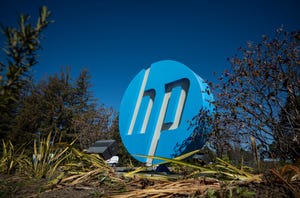 HP logo sign