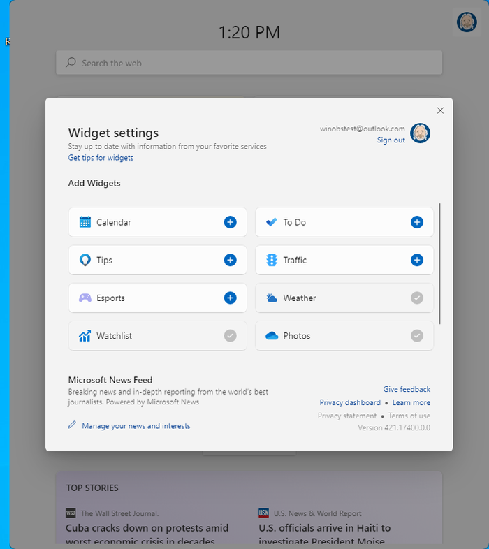 Windows 11 Widget Options Windows 11 Widget Options