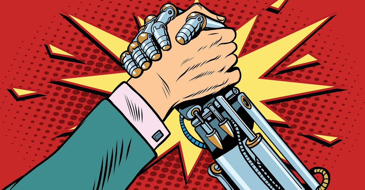 robot and human arm-wrestling robot and human arm-wrestling