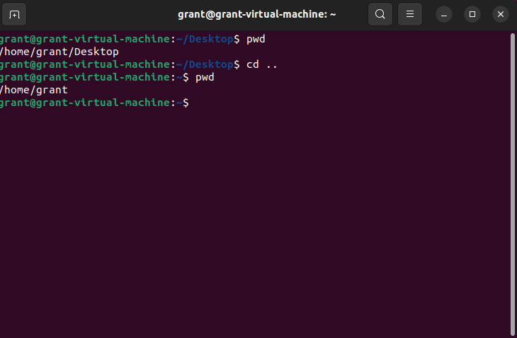 The cd .. command is used in a Linux terminal