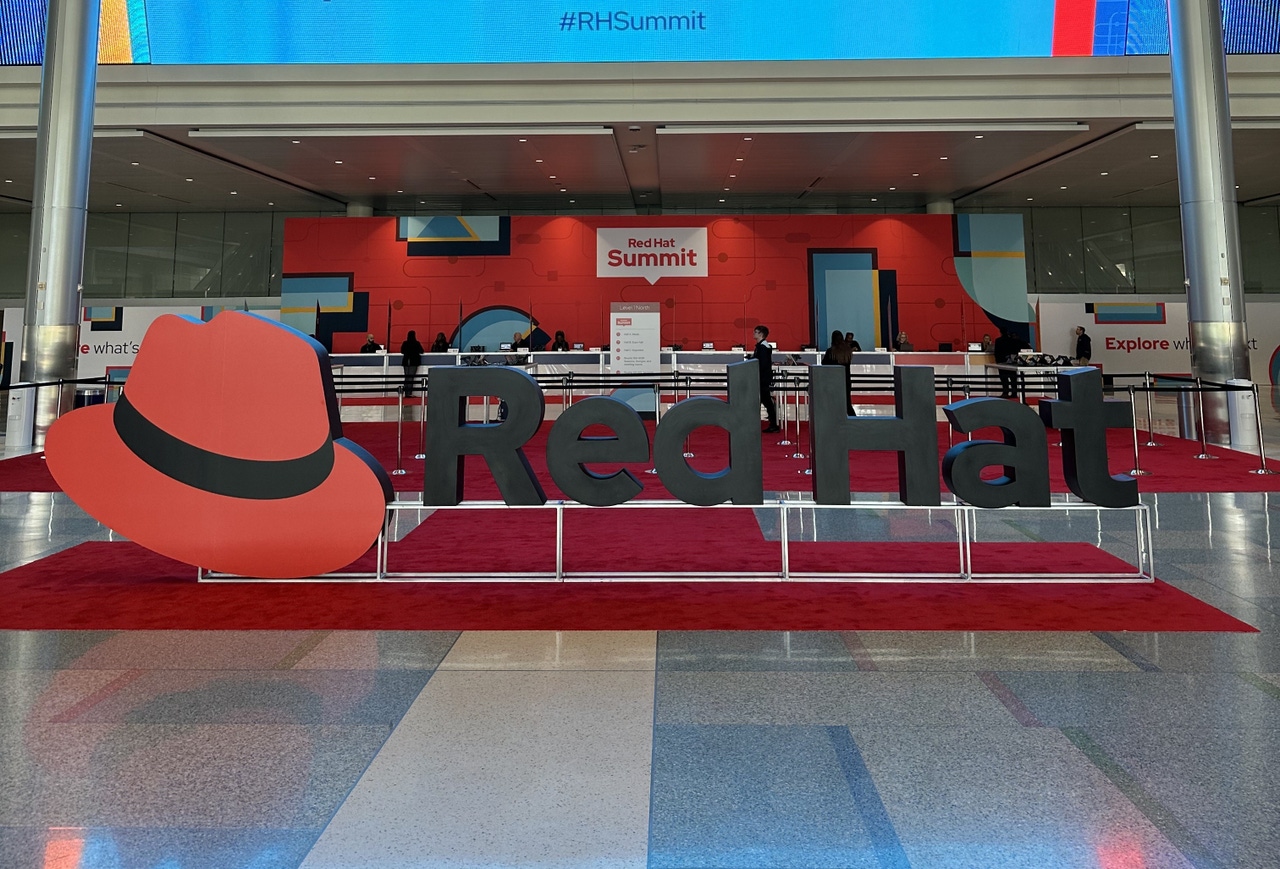 Red Hat Summit logo sign Red Hat Summit logo sign