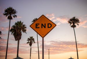 end of the road sign