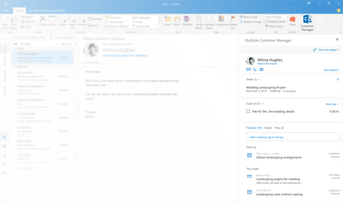 Microsoft unveils a new, lightweight CRM for those not ready for Dynamics 365: Outlook Customer Manager