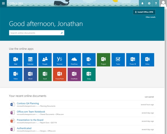 Updated Office 365 Homepage Available for Users and Admins
