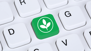 green environmental key on a keyboard green environmental key on a keyboard