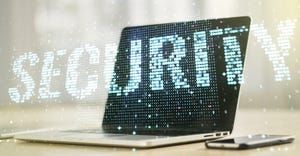 The word security in front of a laptop The word security in front of a laptop