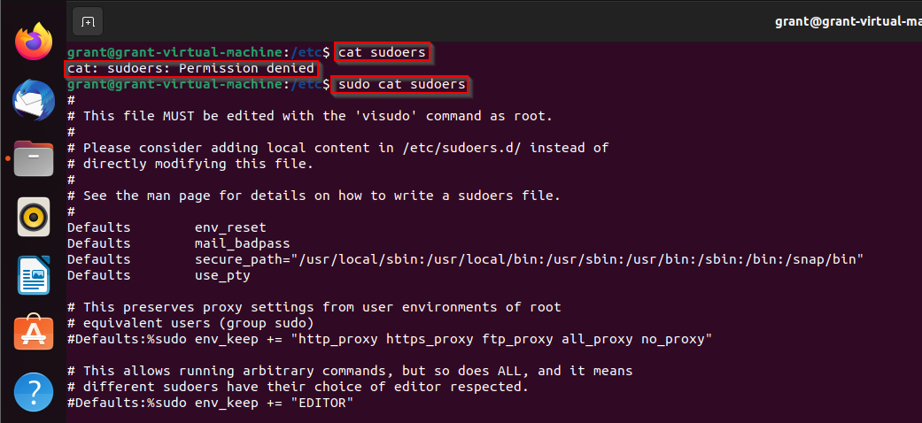 sudo command example