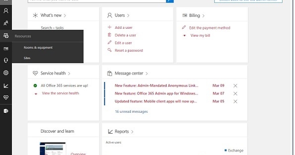 Office 365 Admin Center switches to jazzy new interface