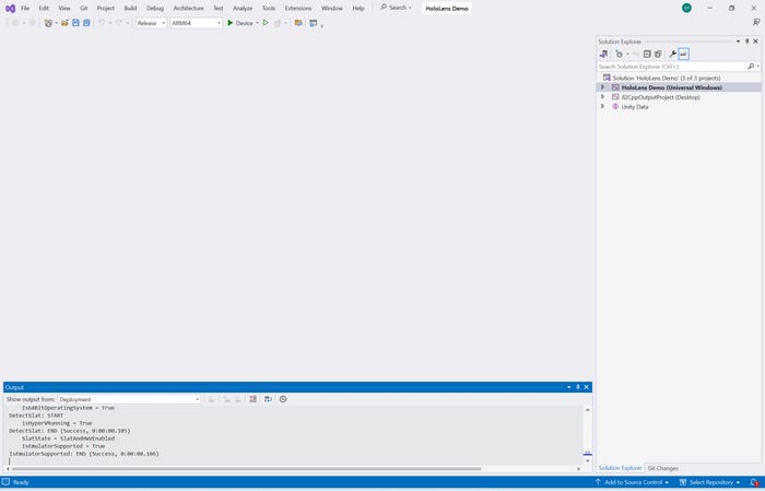 screenshot of Visual Studio with architecture option set to ARM64 screenshot of Visual Studio with architecture option set to ARM64