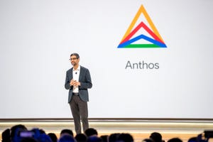 Google CEO Sundar Pichai unveiling Anthos at Google Cloud Next 2019