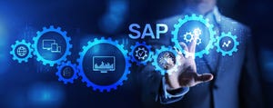 SAP ERP enterprise resource planning system on virtual screen SAP ERP enterprise resource planning system on virtual screen