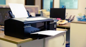 Laser printer in an office