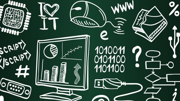 Green chalkboard with pictures drawn on Green chalkboard with pictures drawn on