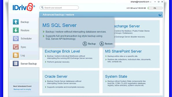New Service: Backup SQL Server in the Cloud with IDrive