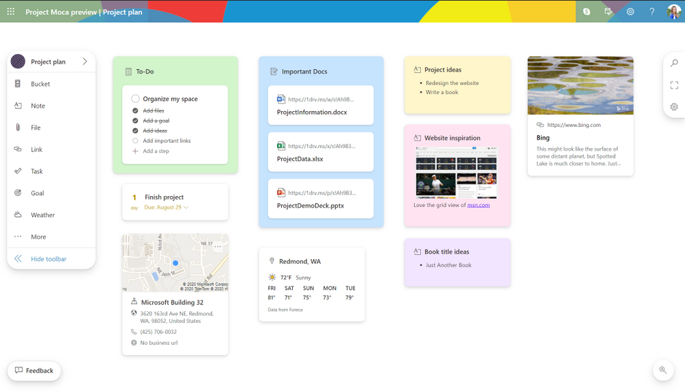Using Microsoft's Project Moca to Organize and Track Projects