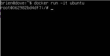screenshot shows command docker un -it ubuntu