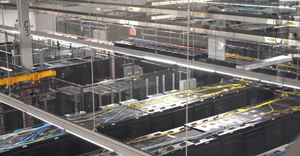 Overhead view of rows of IT racks inside Evoque's data center in Ashburn, Virginia Overhead view of rows of IT racks inside Evoque's data center in Ashburn, Virginia