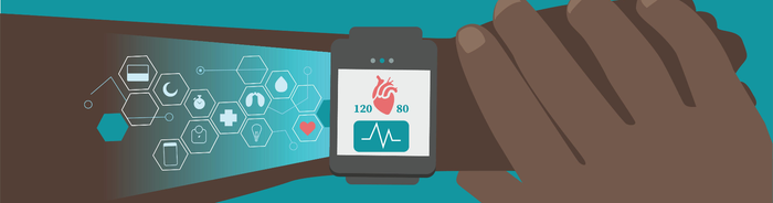 rendering of smart watch health app