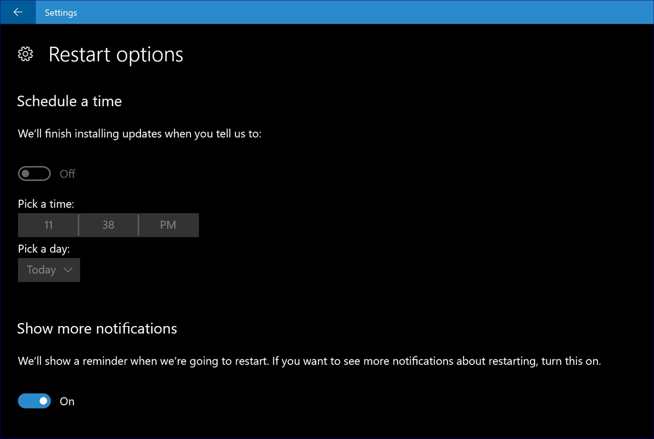 Microsoft's Update and Restart Modifications in Creators Update Hit the Mark for End Users Microsoft's Update and Restart Modifications in Creators Update Hit the Mark for End Users