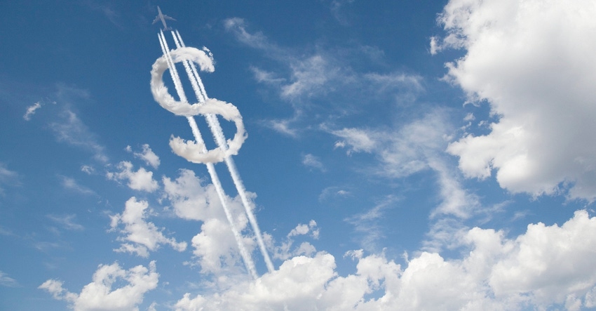 dollar sign made out of clouds