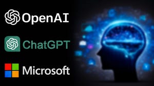 Microsoft, ChatGPT and OpenAI logos
