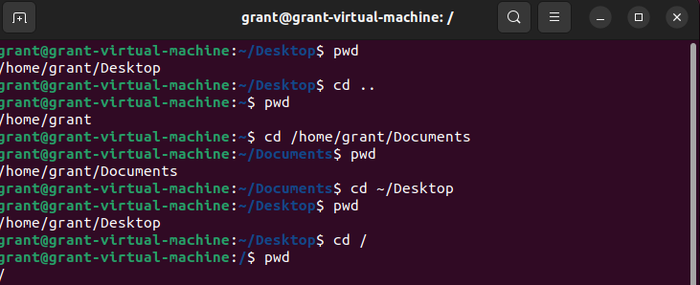 The cd / command is used in a Linux terminal The cd / command is used in a Linux terminal