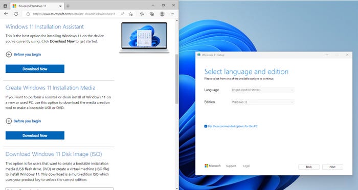 Screenshot of Windows Media Creation Tool 
