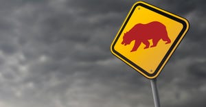 road sign showing a bear