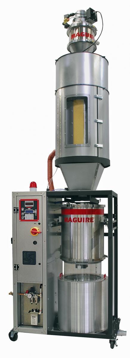 New type of vacuum resin dryer is said to increase molding productivit