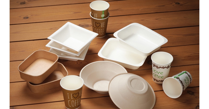 paper-based containers coated with ecovio biopolymer