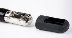 Single-use end cap improves safety of medical endoscopic device
