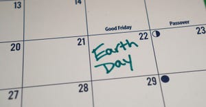 Earth Day marked on calendar