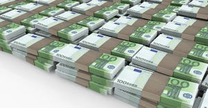 stacks of €100 bills