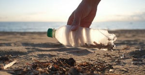plastic bottle on beach