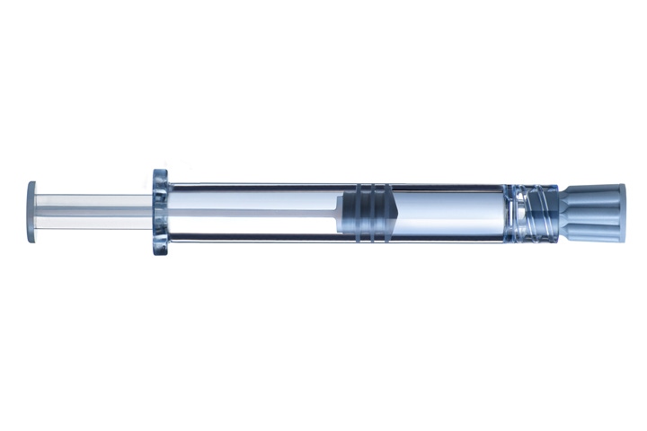 Polymer-based prefilled syringe minimizes drug/container interactions
