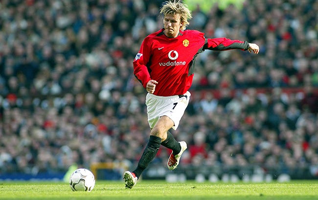 David Beckham with Manchester United