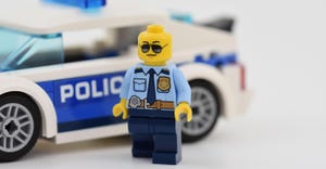 Lego policeman and car