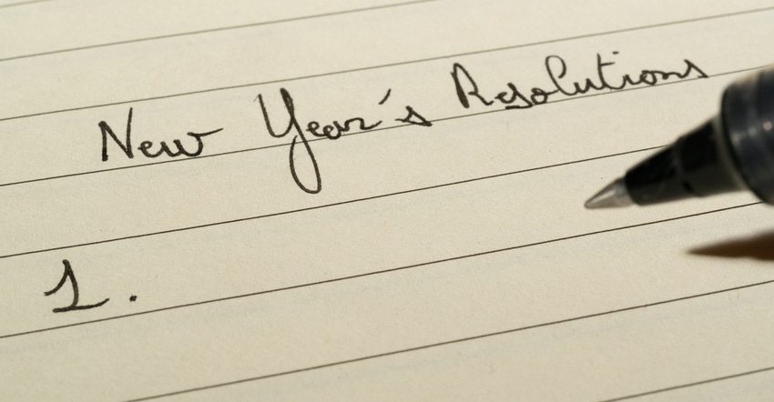 hand-written new year resolution