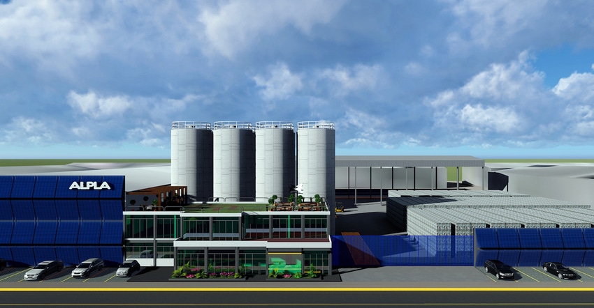 rendering of Alpla's HDPE recycling plant in Mexico