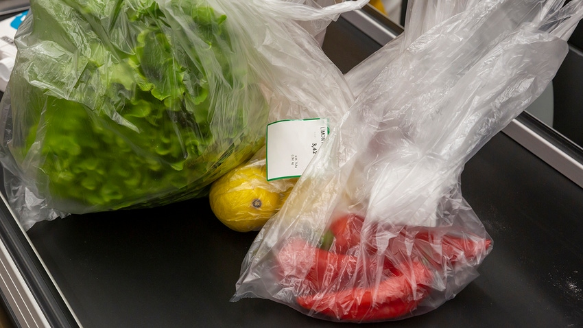 produce in plastic bags