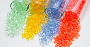 plastic resins in test tubes