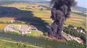 Massive fire breaks out at Austrian plastics recycling plant