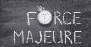 force majeure written on chalkboard