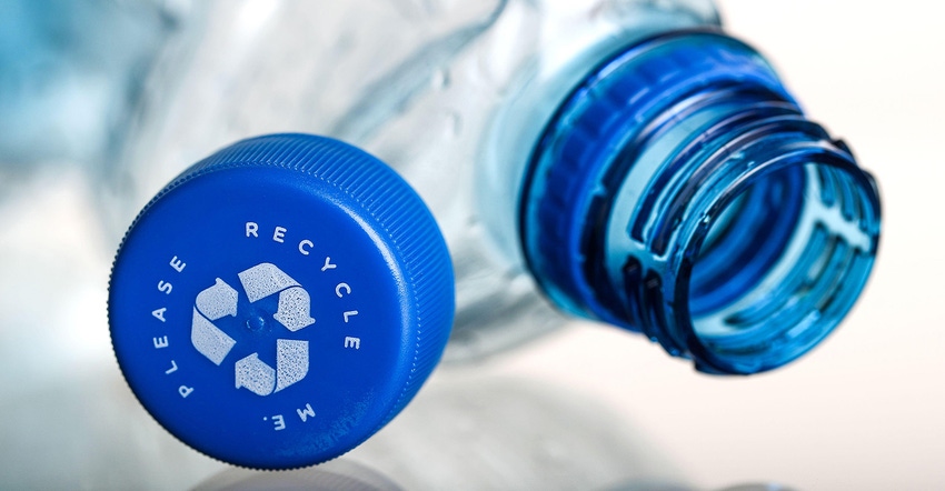 recyclable plastic water bottle with cap
