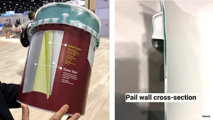 Plastic pail structure explained and shown 