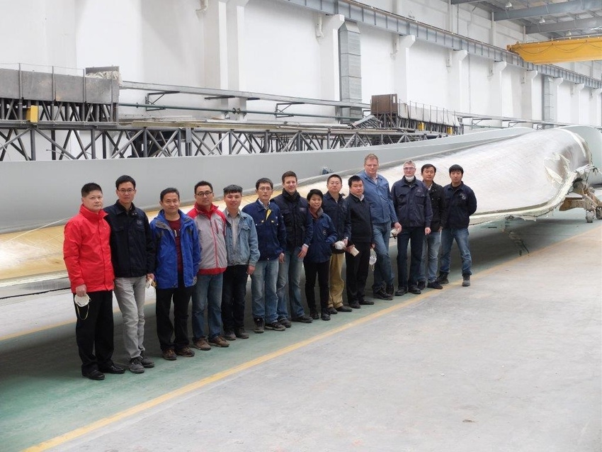 Asia’s first wind turbine rotor blade made of polyurethane fabricated in China