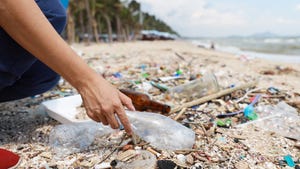 plastic trash on beach