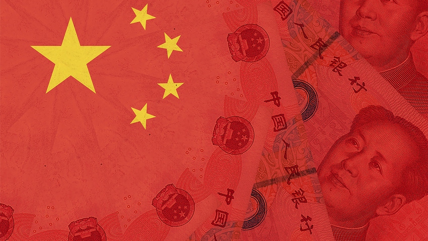 Chinese flag and currency
