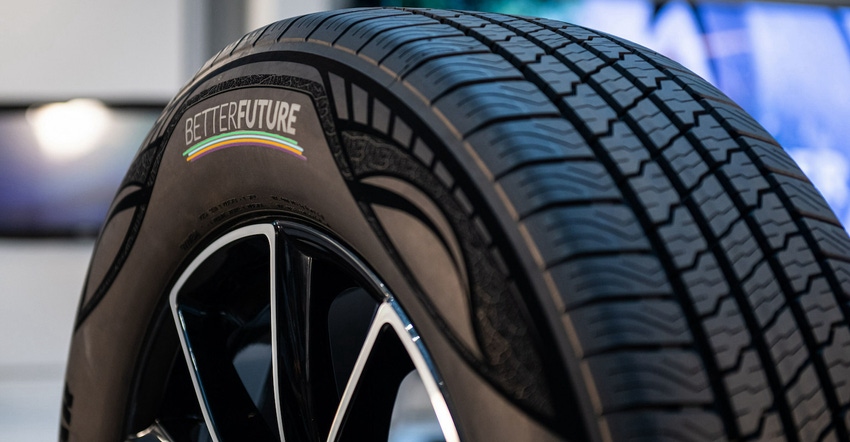 demo tire made with 90% sustainable-material content