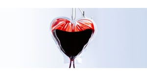 heart-shaped blood bag